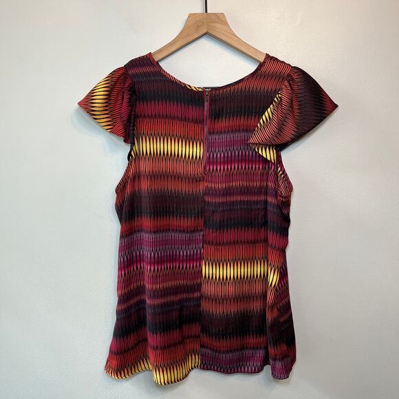 Worthington Women's Multi Parellalism Short Sleeve Striped Top Size Medium - Picture 6 of 6